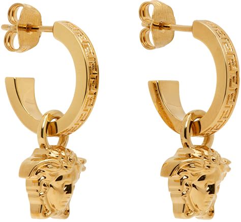 Versace Gold La Medusa Greca Earrings Versace