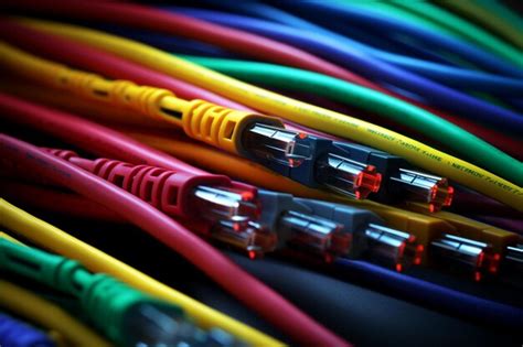 Premium Photo | LAN cables of different colors in a computer network