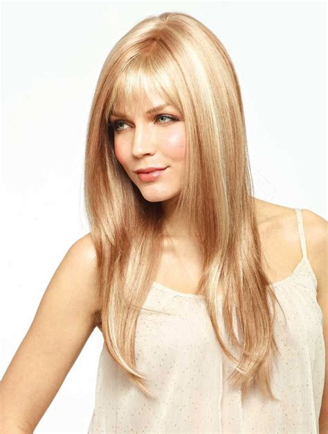 Long Blonde Wig True Long Straight With Bangs Convenient Blonde Lace Front Wigs