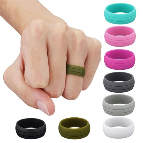 Comfortable Custom Silicone Rubber Wedding Rings Sports Wedding Bands ...