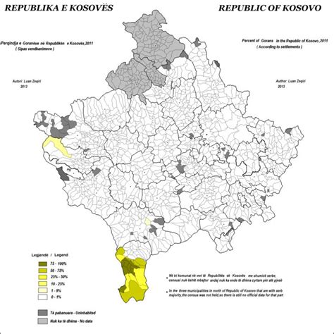 Percent of Gorani in Kosovo, 2011 [2560 × 2560] | Infographic map ...