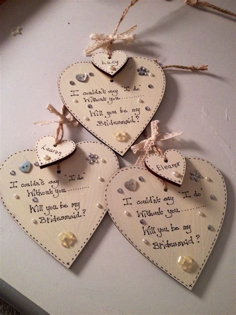 Painted Wooden Heart Will You Be My Bridesmaid X Be My