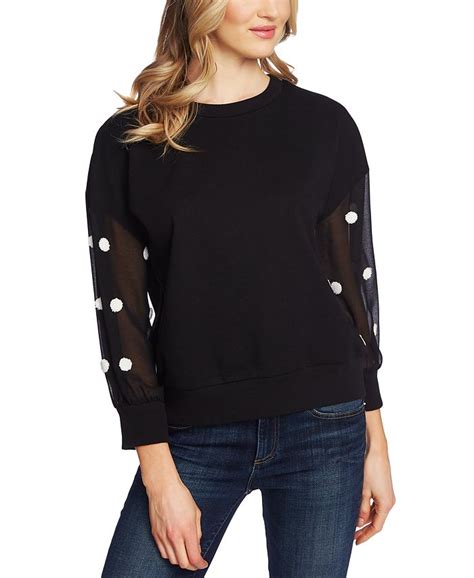 Cece Polka Dot Sleeve Top Macys