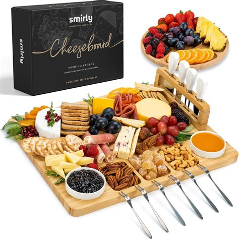 Amazon Large Bamboo Cheese Board Charcuterie Boards Set Include