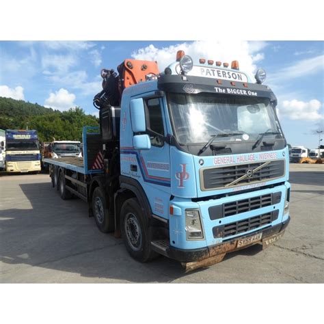 Volvo Fm12 380 8x2 Flatbed With Crane 2005 Manual Gearbox Commercial