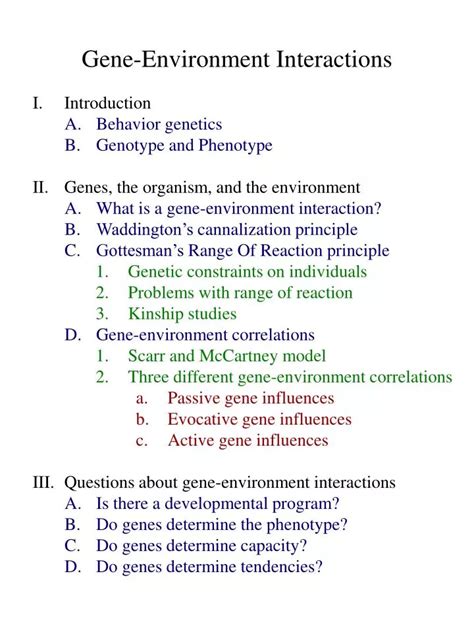 Ppt Gene Environment Interactions Powerpoint Presentation Free Download Id1622017