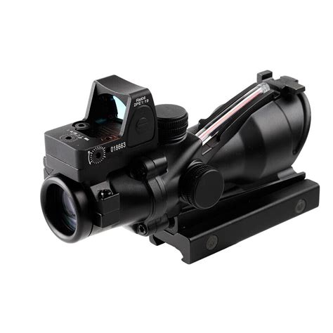 Hunting Rifle Scope Acog X Optics Sight Tactical Reticle Real Red