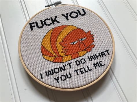 Digital Pattern Fuck You I Won T Do What You Tell Me Etsy