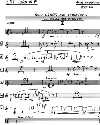 Nocturnes And Cadenzas Horn In F 1 Sheet Music By Alun Hoddinott