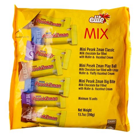 Elite Mini Mix Pesek Zman Milk Chocolate Bars 16CT Bag Elite