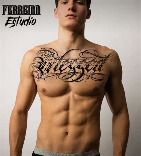 Blessed Peito Masculino Tatuagem Masculina Peito Tatto Peitoral