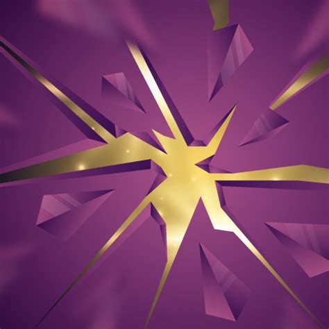 3D geometric purple and gold abstract background vector free download