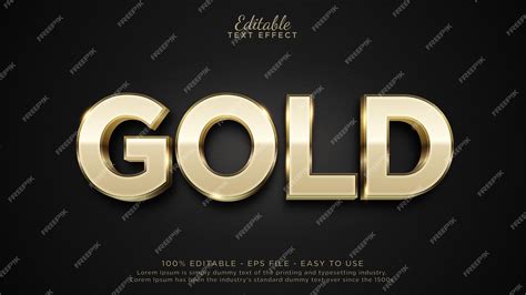 Premium Vector Gold 3d Text Effect Shiny Gold Editable Text Effect