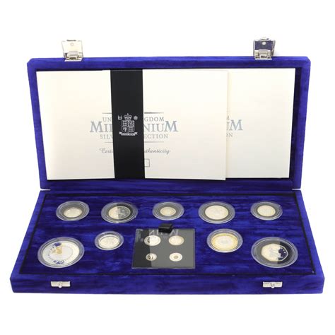 Royal Mint 2000 UK Millenium Silver Proof Coin Collection With Maundy