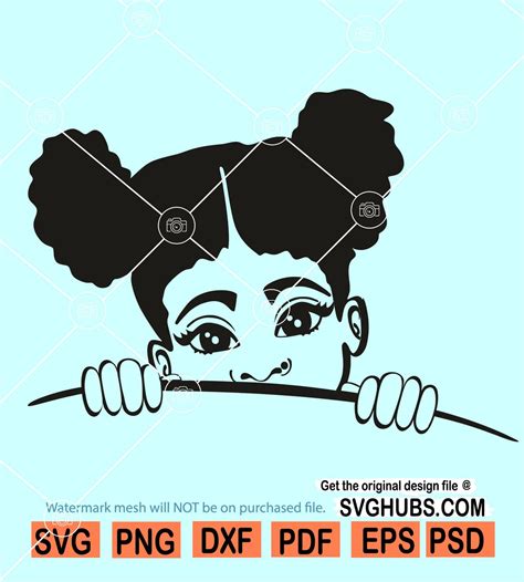 Peekaboo Afro Girl Svg Peekaboo Girl Svg Peek A Boo Afro Puff Hair