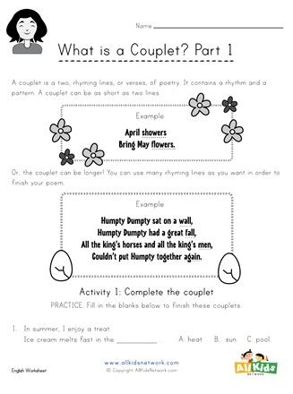 What Is An Exle Of A Rhyming Couplet Poem - Infoupdate.org