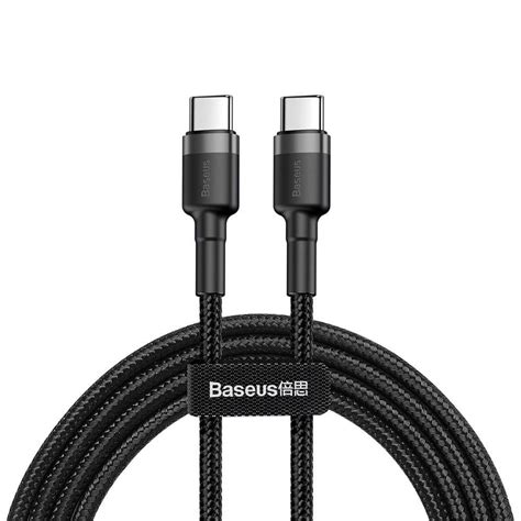 Baseus Cafule Usb 2 0 To Type C Pd Charging Cable 5a Grey Black