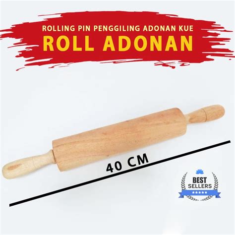 Jual Alat Penggiling Kue Roll Adonan Rolling Pin Kayu Penggilas