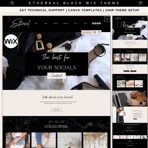 Wix Website Template Modern Aesthetic Website Design Dark Etsy Australia