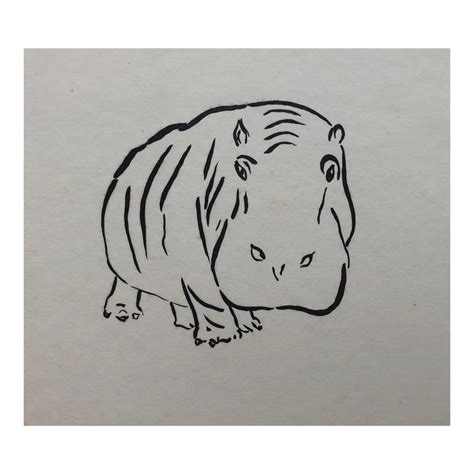 Hippo Modern Lithograph By Brousseau 1971 Original Prints Prints