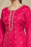 Buy Khwaab By Sanjana Lakhani Pink Silk Floral Embroidered Kurta And