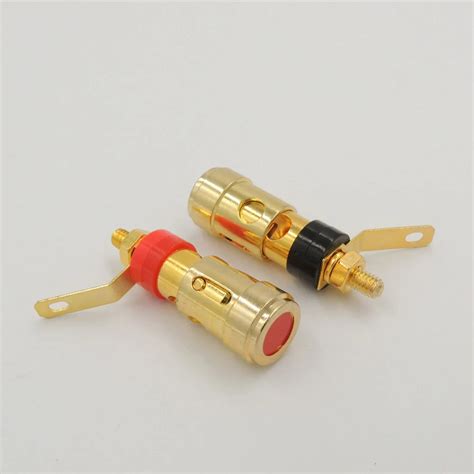 Pcs Gold Plated Speaker Binding Post Insulator Amplifier Audio Spring