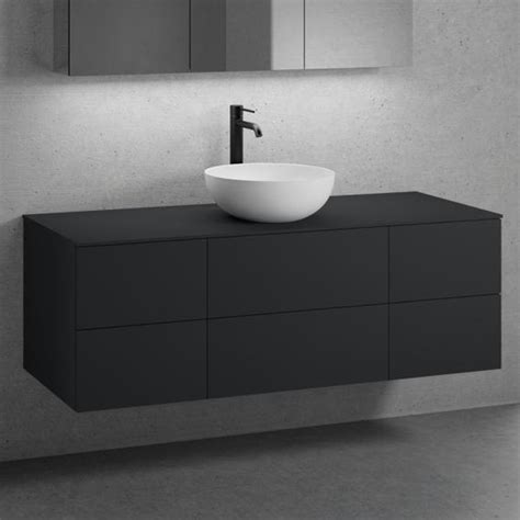 neoro n50 Ensemble de meubles l 140 cm 6 tiroirs lavabo Ø 40 cm