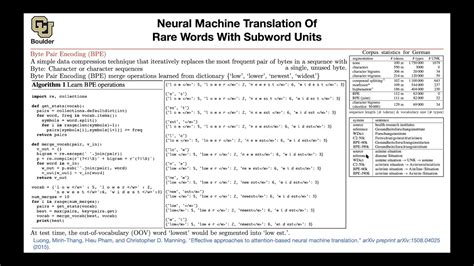 Byte Pair Encoding Bpe Lecture Part Applied Deep Learning