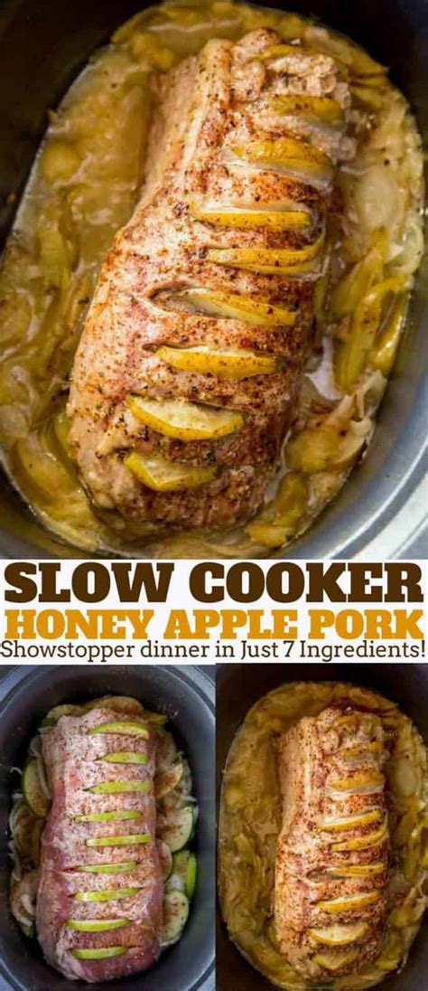 Slow Cooker Honey Apple Pork Loin Dinner Then Dessert