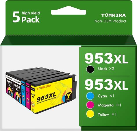 5 Combo Pack 953 Xl 953xl Ink Cartridges Multipack Remanufactured For Hp 953xl Ink Cartridges