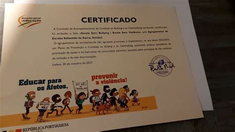 Selo Escola Sem Bullying Escola Sem Violência Agrupamento De Escolas