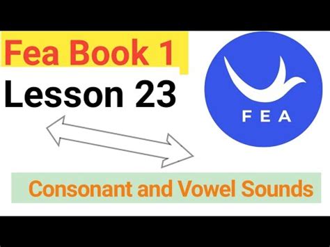 Fea Book Basic Level Solutions Lesson Consonant And Vowel Sounds