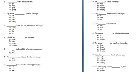 Kumpulan Soal Simple Past Tense Pilihan Ganda Rajin Sekolah