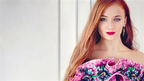 1920x1080 1920x1080 Sophie Turner Actress Redhead Blue Eyes Red