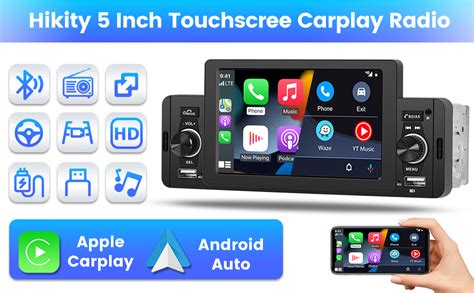 Hikity Autoradio Din Carplay Android Auto Radio Pouces Touchscreen