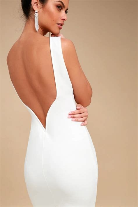 Lulus So Stunning White Backless Midi Dress Best Backless Wedding