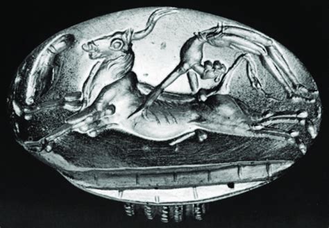 Seal Ring Depicting A Bull Leaping Scene Late Minoan Archaeological