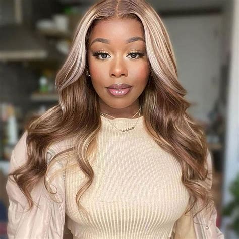 Alipearl Brown With Blonde Highlights Wig P Human Hair Lace Wigs