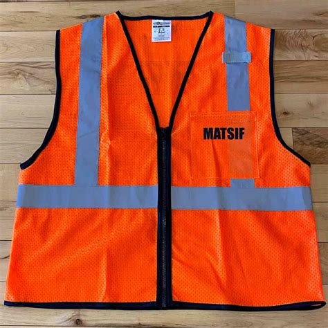 HiVis Neon Orange Safety Vest - MATSIF