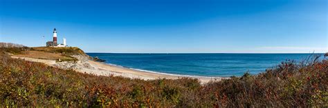 Montauk Point State Park Lighthouse Long Island Ny Stock Photo