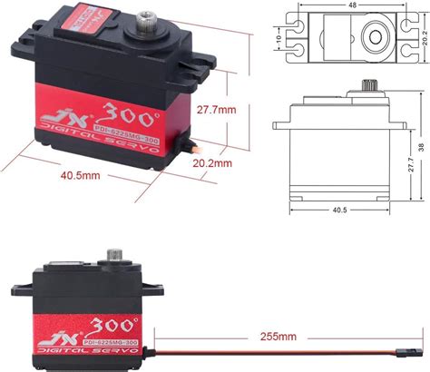 JX PDI 6225MG 300 300 Grados 55 1lbs Engranaje De Metal De Alta