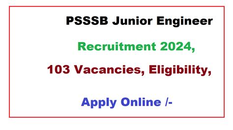 Psssb Junior Engineer Recruitment Exam Date Eligibility Jkupdate In