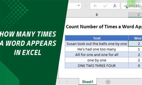 How To Count How Many Times A Word Appears In Excel Earn And Excel