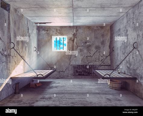 dirty jail cell interior. 3d concept Stock Photo - Alamy