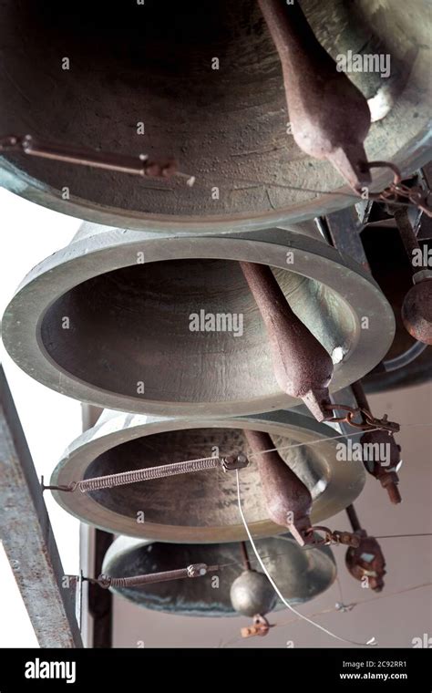 Church Bell Close Up View From Below Automatically Electronic Bell