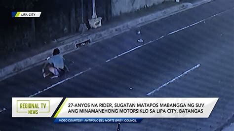 Regional TV News Rider Sugatan Nang Mabangga Ng SUV Ang Minamanehong