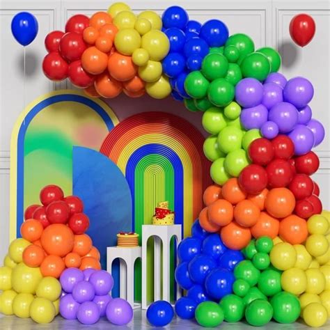 Kit Arche Ballons Arc En Ciel Pcs Multicolore Couleurs Ballon