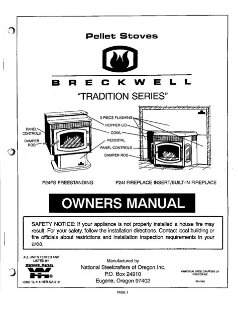 Breckwell Tradition P24fs Owners Manual Pdf Download Manualslib