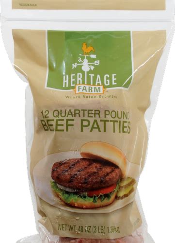 Heritage Farm™ Seasoned Quarter Pound Beef Patties 12 Ct 3 Lb Fred