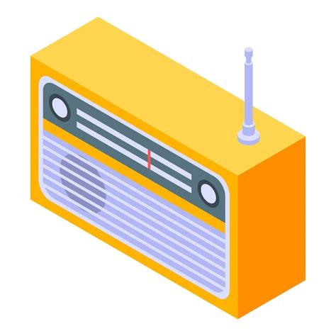 Icono de radio isométrico del icono de vector de radio para diseño web